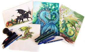 For beginners, you can start with the following steps for the body, draw some details that will either make your dragon drawing cute, fierce or cool. Graphite Pencil Art Gallery Canadian Dragon Fantasy Art