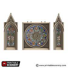 Stained glass allows sunlight, but can obscure the unsightly. Gothic Cathedral Windows With Stained Glass Inserts Printable Scenery
