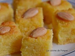 Recette De Basboussa Aux Amandes Recette Recette Basboussa Basboussa Recette Gateau Oriental
