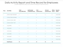 The free employee leave tracker template on this page allows you to track sick leave, vacation, personal leave, paid and unpaid leave. Daily Activity Report And Time Record For Employees Powerpoint Slide Presentation Sample Slide Ppt Template Presentation
