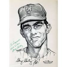 Gary Gentry JSA Signed 1969 NY Mets Daily News Portfolio Photo Autograph