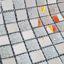 The beauty of these marvellous little tiles is equalled by their practicality. Silver Glitter Mirror Mosaic Tile Casa Bela Tiles
