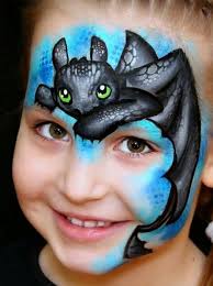 Toothless Dragon Face Paint Kinderschminken Schminkgesichter Einfache Gesichtsmalerei
