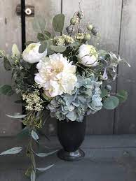 French Blue Hydrangea Bouquet Artificial Hydrangea Flower Faux Floral Arran Flower Vase Arrangements Faux Floral Centerpiece Artificial Flower Arrangements