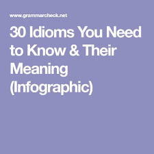 30 Idioms You Need To Know Their Meaning Infographic Idioms Idiomatic Expressions Meant To Be
