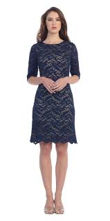 Bateau Neckline Lace Sheath Navy Blue Cocktail Dress Semi Formal Dresses Modest Blue Cocktail Dress Dresses