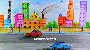 Examples of great landscape architecture drawings and presentations. How To Draw City Scenery Step By Step Easy To Draw By Colored Pencil Easy Drawings Easy Scenery Drawing City Drawing