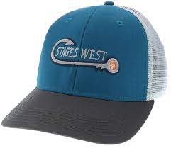 Stages West Eye Of Hook Trucker Hat Blue Grey Trucker Hat Blue Grey Trucker