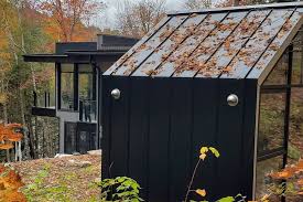 By brice cochran / barn plans, cabin plans, garage plans, pavilion plans, timber frame look no further! This Tiny Cabin Shaped Like The Home Icon Features Floor To Ceiling Facades For Nature Lovers Yanko Design