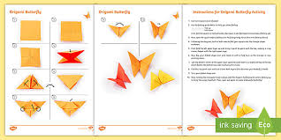Easy money origami butterfly step 4: Origami Butterfly Activity Worksheet