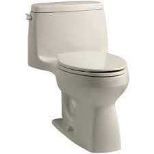 Santa Rosa Comfort Height 1 Piece 1 6 Gpf Single Flush Compact Elongated Toilet With Aquapiston Flush In Sandbar Kohler Water Sense One Piece Toilets