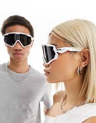 Maschera Oakley Donna Oakley Wind Jacket Occhiali Da Sole A Mascherina  Bianchi