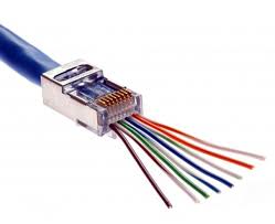 Push the wires firmly into the plug. Quick Install Rj45 Shielded Cat5e Connector Feed Through Wires 1ea Rowe Networks