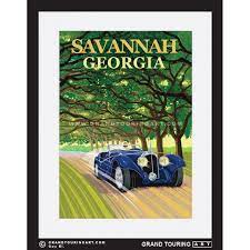 Roadside America Georgia Travel Poster Of Savannah