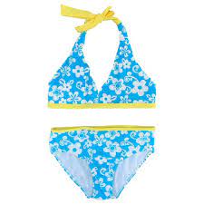 Not a good idea to put him next to children in bathing suits. Circo Girls Blue White Floral Yellow Trim 2 Piece Bathing Suit Swim Set Swimwear Xl Walmart Com Walmart Com