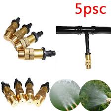 2017 Garden Sprinkler Spray Nozzle Adjustable Brass Misting Garden Hose Connector 5pcs Sprayer Sprinkler For Irrigation S Sprinkler Misting Nozzles Irrigation