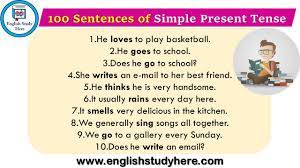 It is commonly referred to as a tense. 100 Sentences Of Simple Present Tense English Study Here