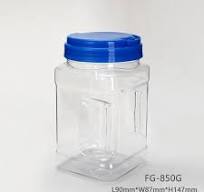 Plastic Jar 850ml Square Plastic Canister Plastic Grip Jar with Lid