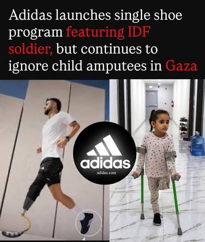 Adidas has featured Israeli soldier Shaliv Biton, who served in Gaza, to  promote its Single Shoe service which allows customers who need only one  shoe to purchase it for half the price