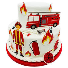 So können sie den kuchen dekorieren: Tortenbild Druckerei De Fondant Kuchen Tattoo Feuerwehr