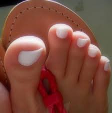 There S Something About White Painted Toenails That I Just Love White Toenails Toe Nails Fun Summer Nails
