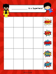Superhero Sticker Chart Worksheets Teaching Resources Tpt