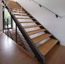 Stupendous Metal Stringer Stairs Tough Construction Extravagant Straight Metal Stringer Stairs With Wood Steps Staircase Design Stairs Design Metal Stairs