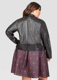 Zip Faux Leather Jacket Plus Size Jackets Ashley Stewart 027 Fl1143 Leather Jacket Jackets Faux Leather Jackets