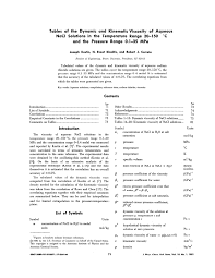 Pdf Tables Of The Dynamic And Kinematic Viscosity Of