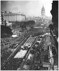 Funeral cortège for argentine first lady eva perón along congressional plaza. Eva Peron Funeral Eva Peron History Of Argentina South America Travel
