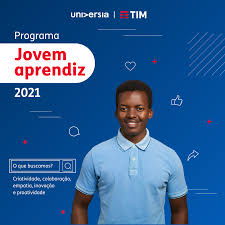 10 de agosto de 2021. Universia Brasil Vem Pra Tim O Programa De Jovem Aprendiz Tim 2021 Busca Jovens Aprendizes Que Tenham A Escuta Ativa Flexibilidade Que Gostem De Buscar Novos Desafios E Que Tenham Capacidade