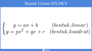 Sistem Persamaan Linier Kuadrat Dua Variabel Materi Contoh Soal