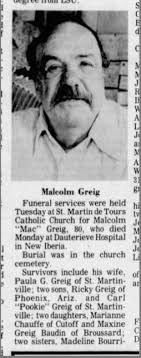 Malcolm Anthony “Mac” Greig (1911-1992)