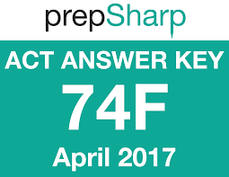 Act Test Form 74f Prepsharp
