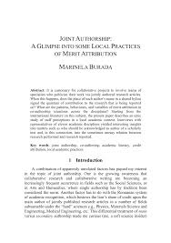 Pdf Joint Authorship A Glimpse Into Some Local Practices Of Merit Attribution