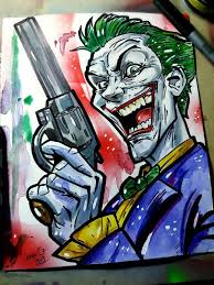 Joker Drawing With Watercolors Joker Drawings Joker Art Drawing Joker Art