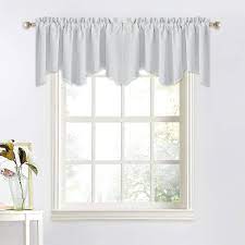 Style up your living room at belk®. Amazon Com Nicetown Blackout Valance For Kitchen Window Rod Pocket Greyish White 52 Inches By 18 Inches Scalloped Valance Curtain Panel For Living Room Bathroom Greyish White 1 Piece Kitchen Dining