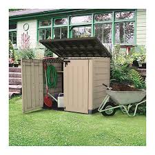 Sheds and garden chests hide away the lawnmower and garden furniture, keeping your outdoor space looking neat and tidy. Keter Store It Out Max 4 X 5ft Plastic Garden Wheelie Bin Storage Wickes Co Uk