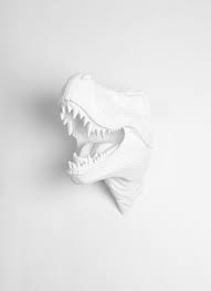 The Bronson In White Modern T Rex Decor Dinosaur Art White Faux Taxidermy Dinosaur Head Wall Mount Dinosaur Wall