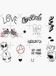 Lil Peep Tattoo Pack Lil Peep Merch Sticker By Shoxio In 2021 Lil Peep Tattoos Lil Peep Merch Lil Peep Beamerboy