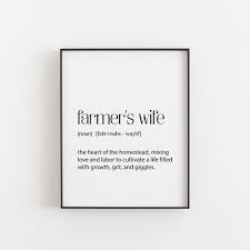 Farmers Wife Gift - Definition Print Celebrating the Beauty of Rustic Farm  Life - Wall Art for Country Home Decor - Farming Quotes for Her - Etsy