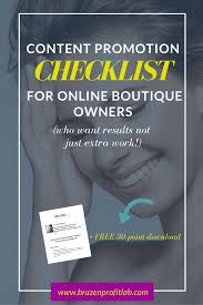 Free Content Promotion Checklist For Online Boutique Owners Promotion Checklist Content Promotion Free Content