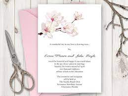 Wedding Invitation Printable Template Quot Cherry Blo Wedding Invitations Printable Templates Printable Wedding Invitations Cherry Blossom Wedding Invitations