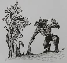 My Drawing Of Mysterious Plant With Demogorgon From Stranger Things My Drawings Demogorgon Drawing Sketches