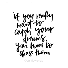 Chase Your Dreams To Catch Them Handwritten Typography Quote With Ink And Brush Pen Dream Quotes Typography Quotes Simple Words