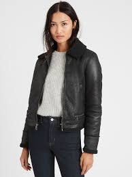 Vegan Shearling Jacket Banana Republic Shearling Jacket High Waist Fashion Shearling