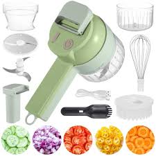 Cortador de verduras eléctrico 5 en 1, cortador de verduras inalámbrico  recargable y batidor de huevos con cepillo, procesador de verduras  eléctrico para ajo, cebolla, pimiento, apio, jengibre | Walmart en línea