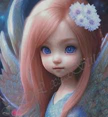 Strawberry Blonde Angel cross stitch pattern ~ artwork leXeme