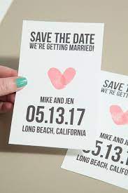 Make Your Own Thumbprint Heart Save The Dates Diy Save The Dates Save The Date Postcards Save The Date Magnets