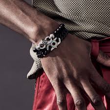 1 shower head location & finish options (click one) left right brushed nickel white finish chrome. Men S Cuban Leaf Onyx Bead Bracelet England Made Me